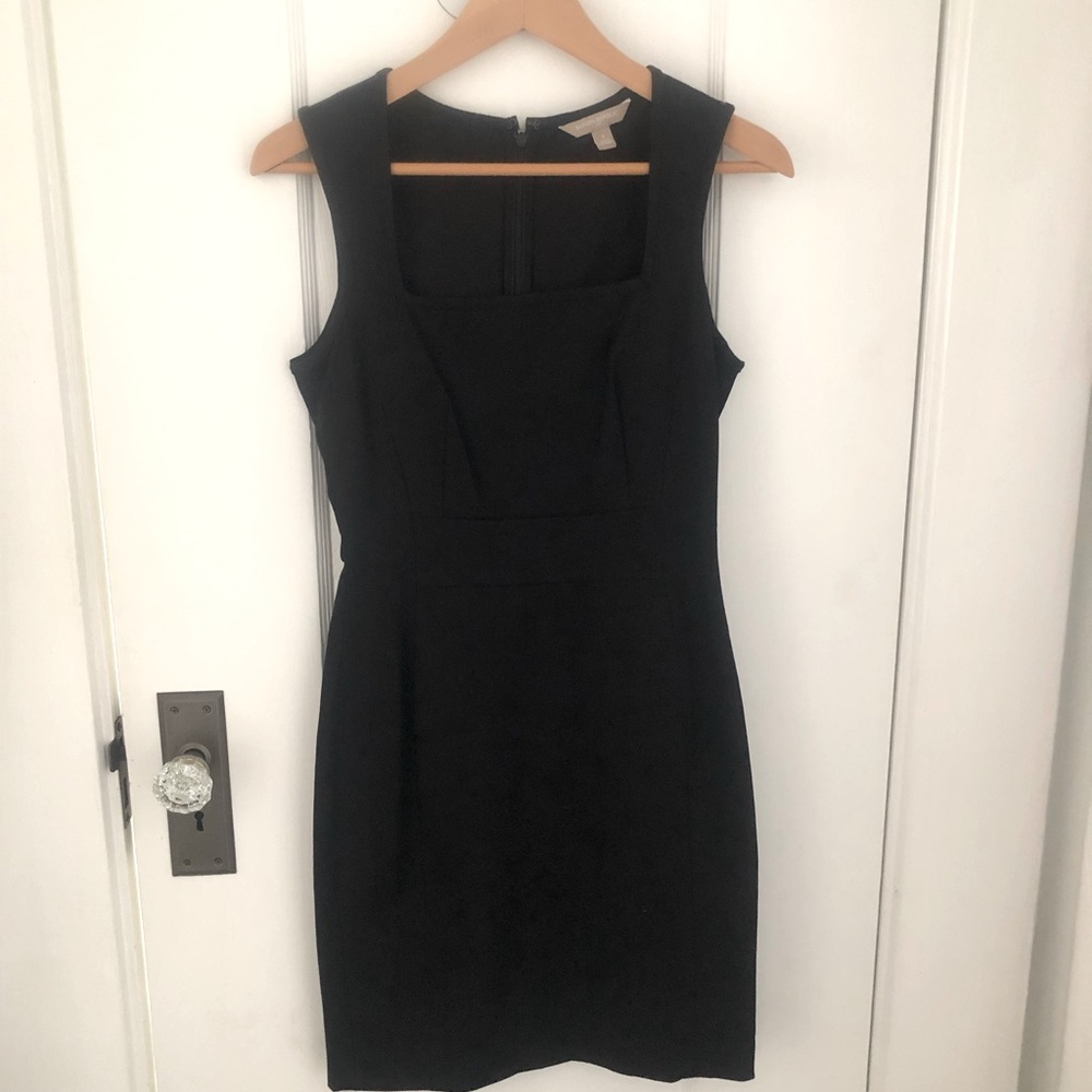 BP Sleeveless Black Dress with Square Nexkline